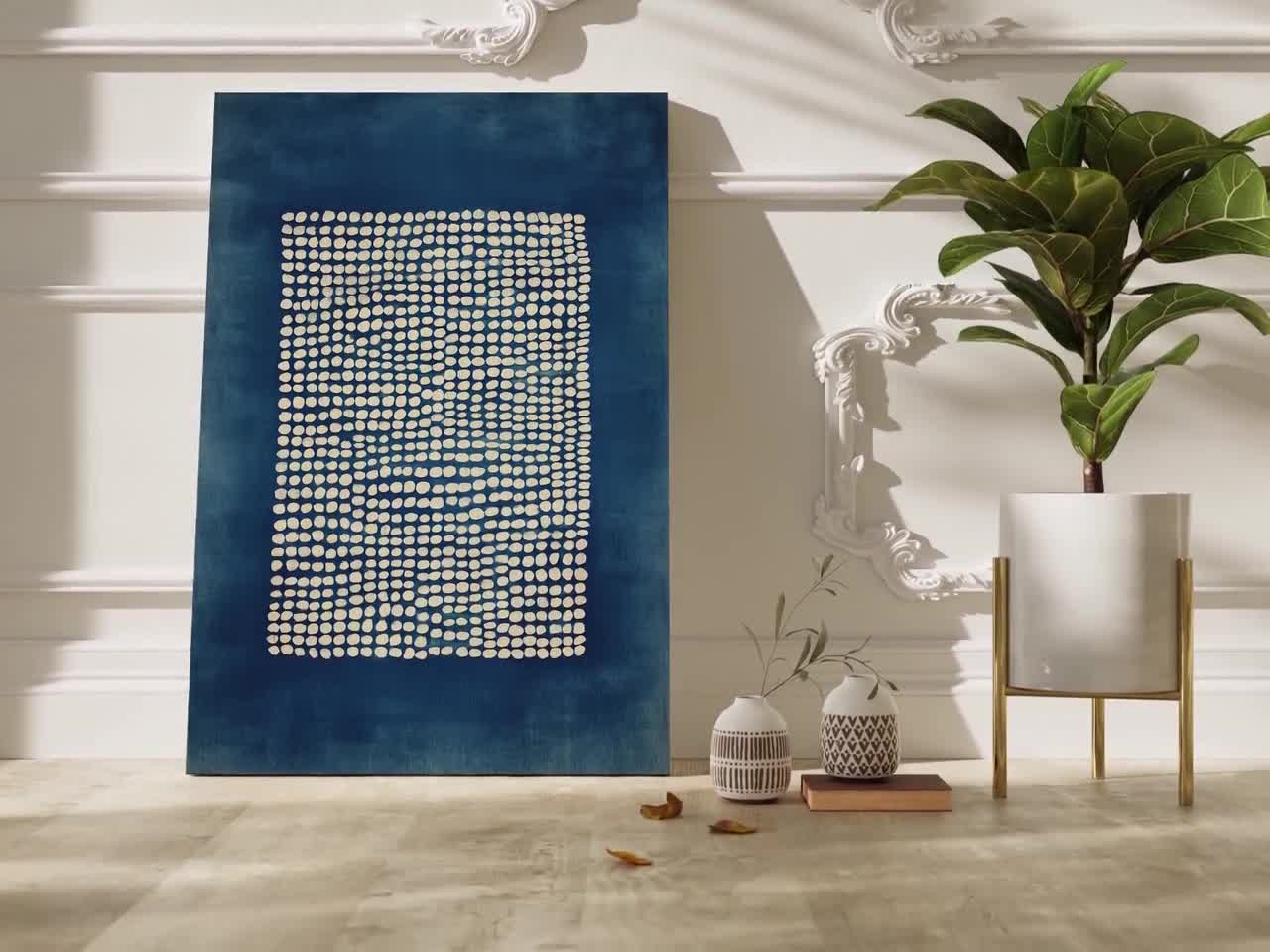 Indigo Abstract Wall Art | Minimalist Dot Pattern in Blue and White video poster