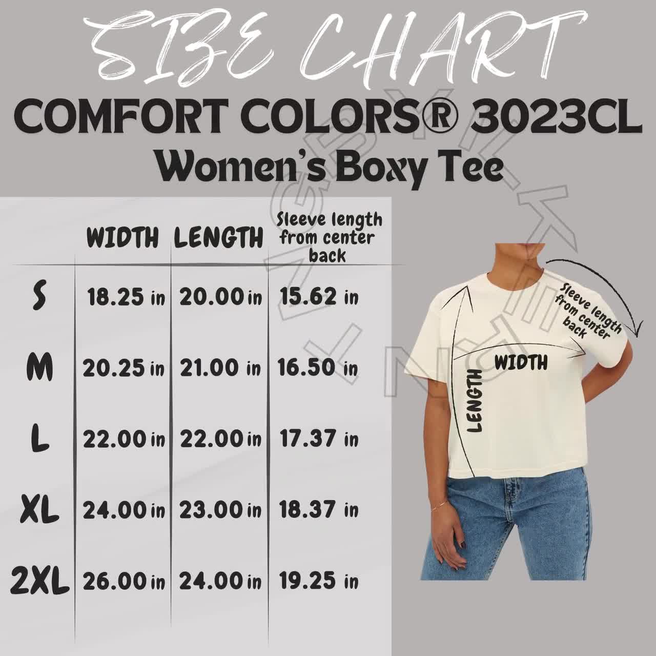 レディース ボクシーTシャツ サイズ表 | レディース ボクシーTシャツの