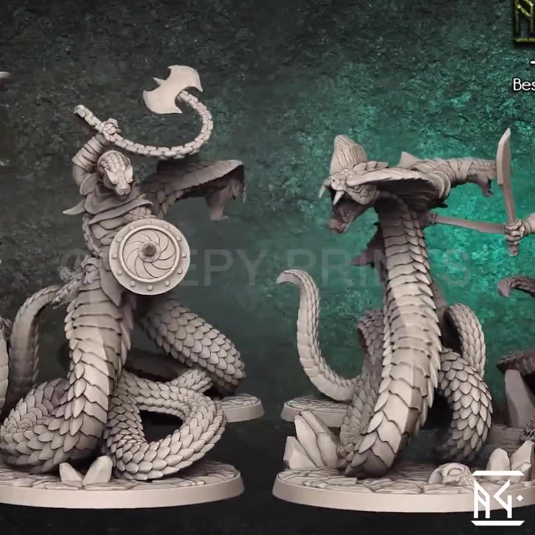 Giant Snake Serpent | Premium 3D Printed Tabletop Miniatures 28mm to 100mm  | dnd 20835