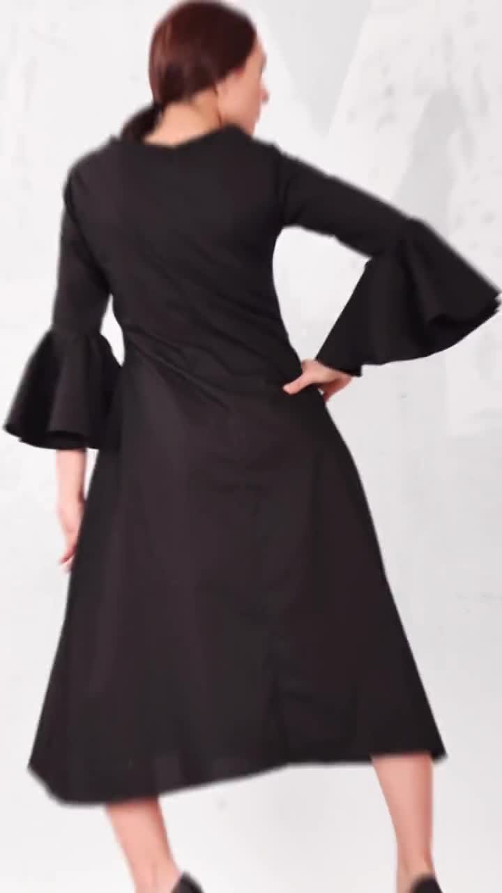 303 black dress TA3 Plungey Long Sleeve Mini Dress - Black - 3X main image 0