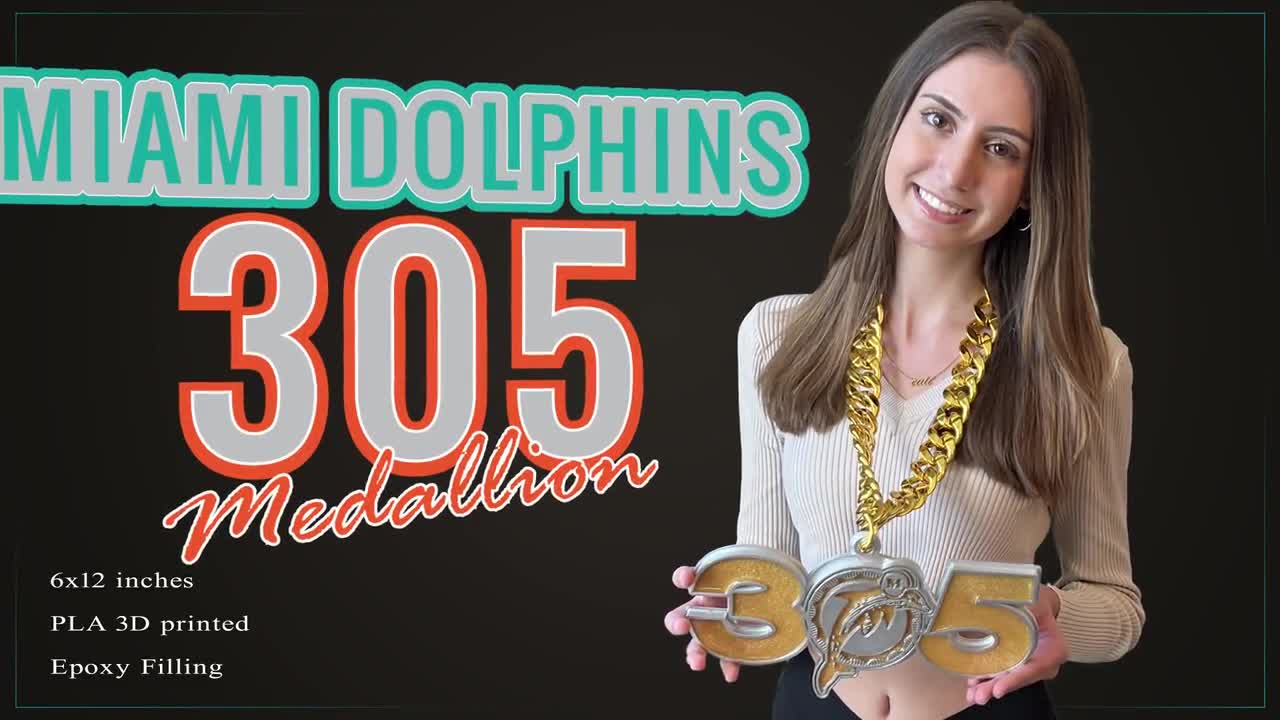 Miami Dolphins 305 Medallion 