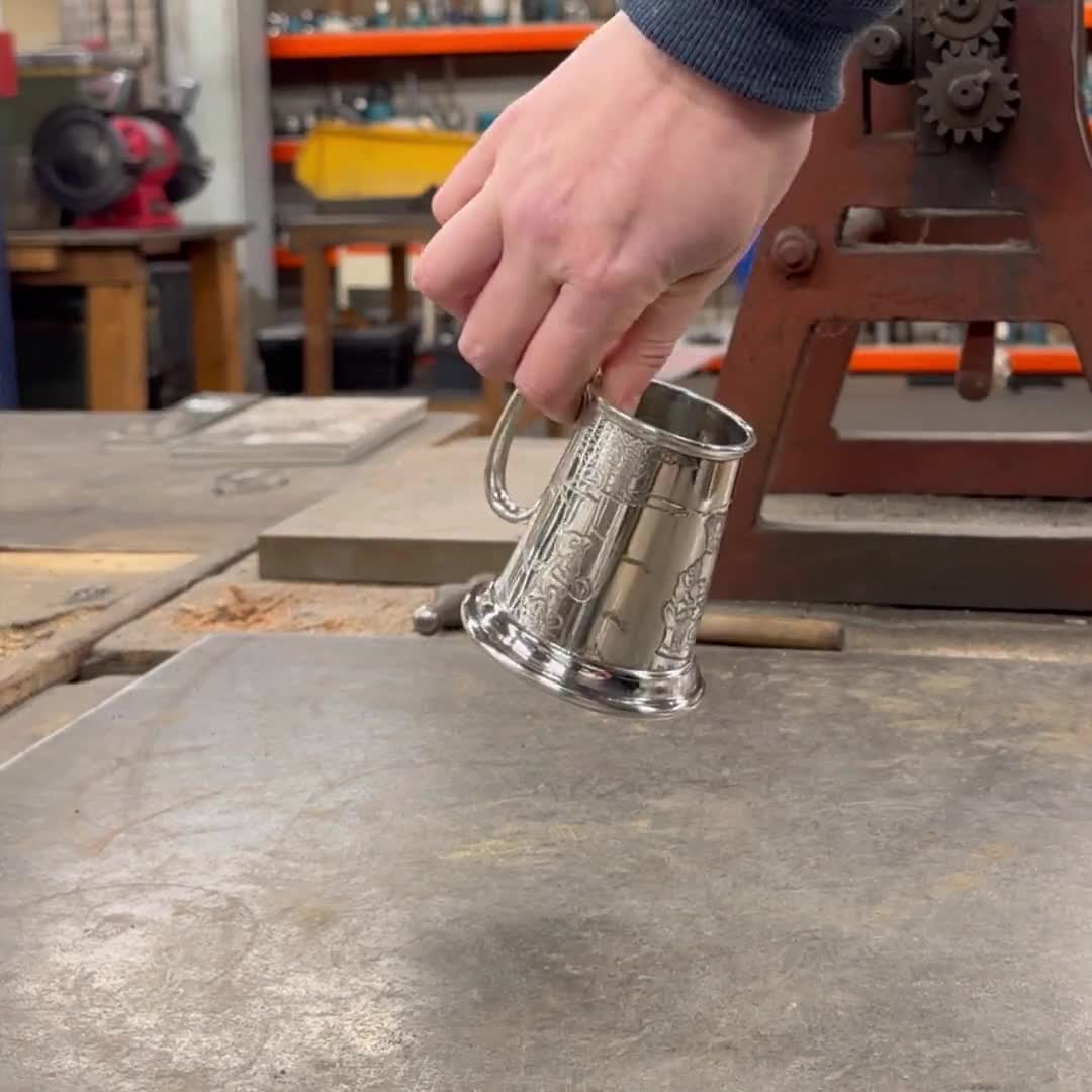 Wentworth Pewter Teddy Bear Baby Mug - Personalized Engraved Pewter Cup For Christening Gifts