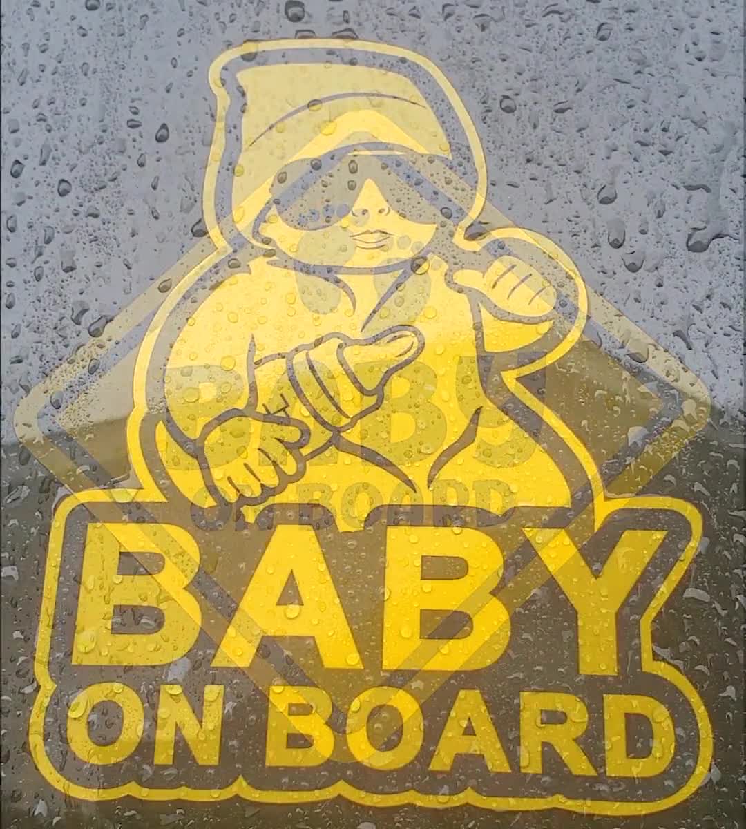 Baby on Board Schnuller Auto Aufkleber 15 x 13.4 Gelb 