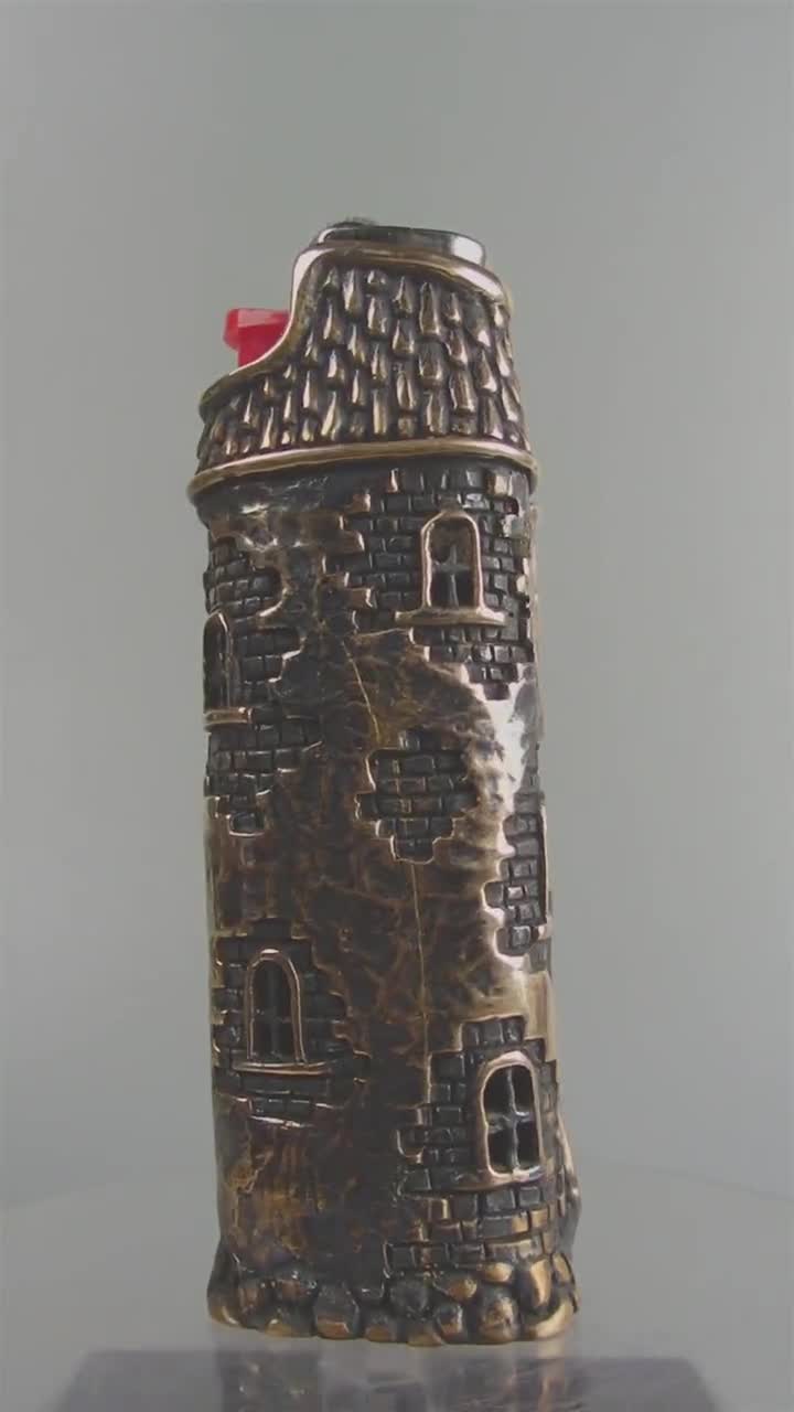 Lighter Cover old Tower Designer Bronze Case for 