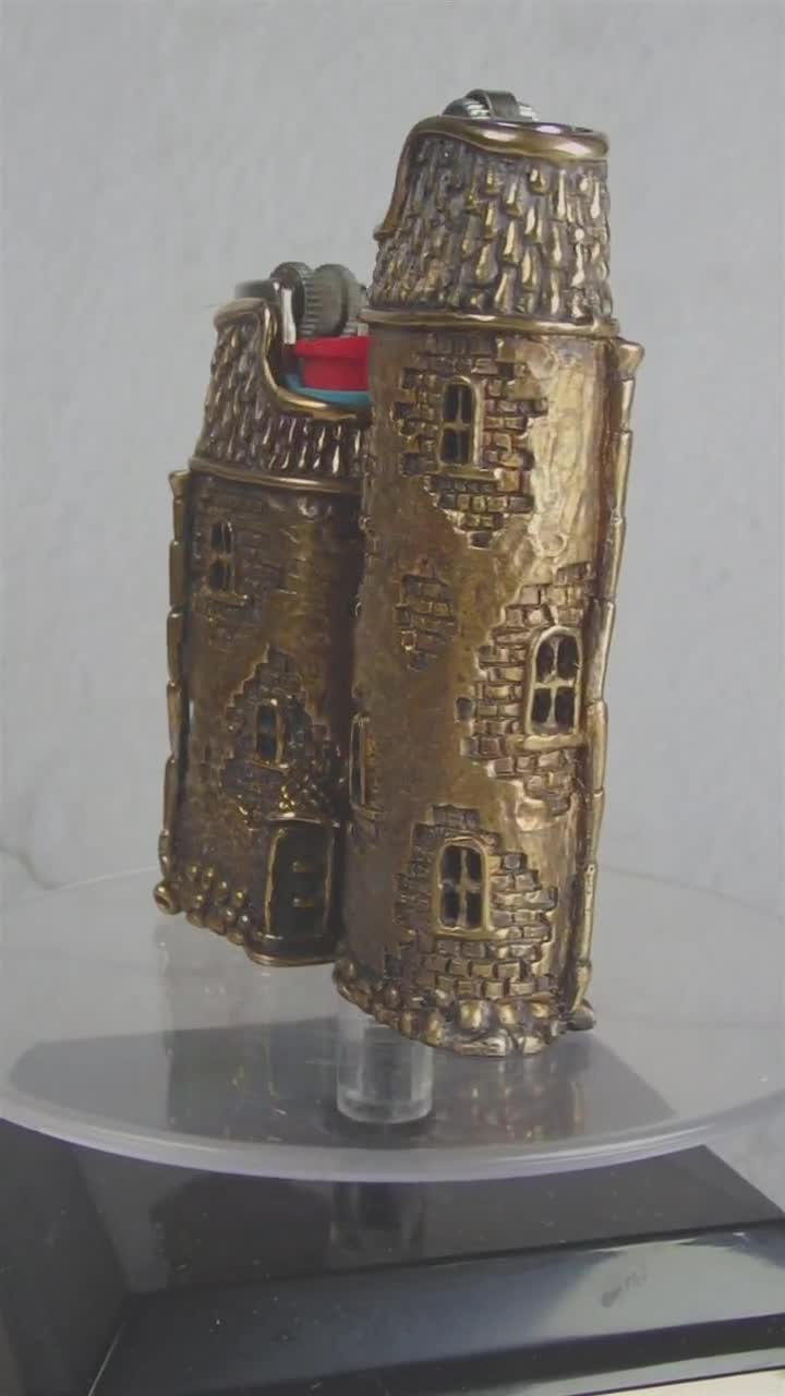 Lighter Cover old Tower Designer Bronze Case for 