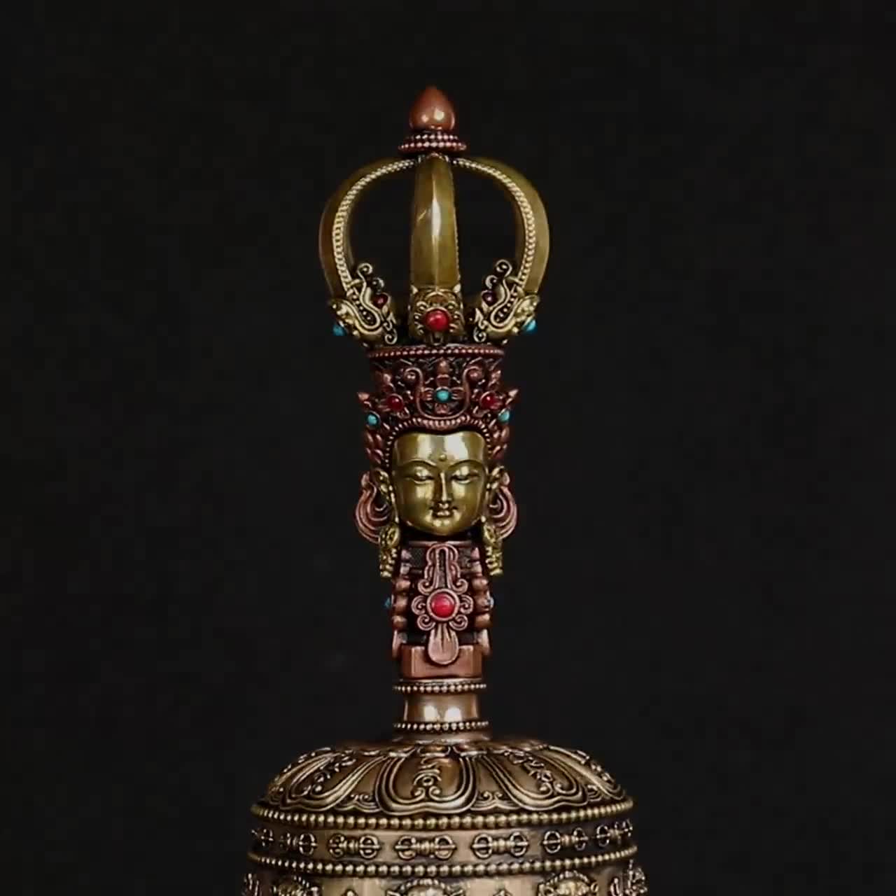 Tibetan Brass Vajra and Bell Set: Buddhist Meditation Decor - Etsy