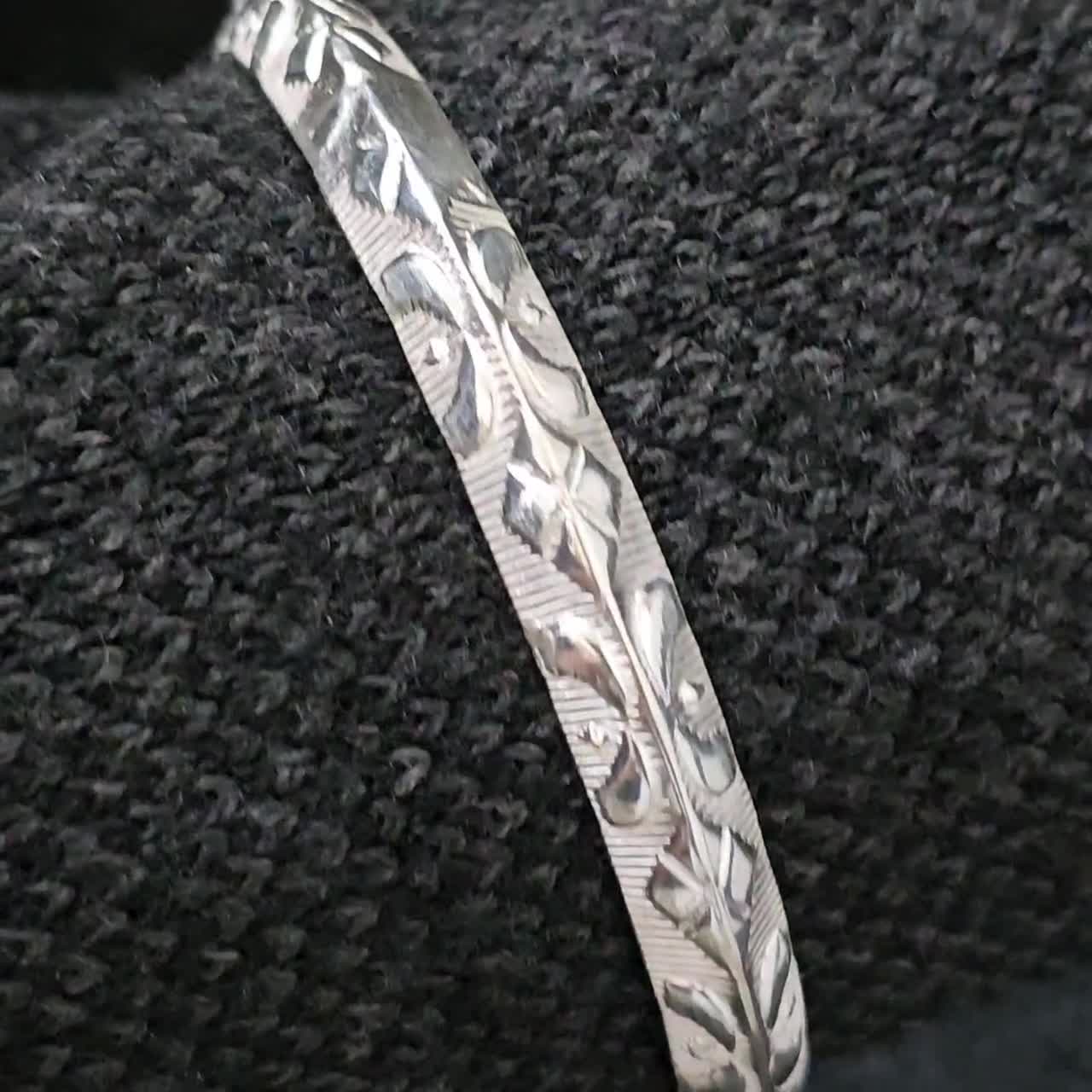 Solid Sterling 925 Silver Bangle | Heavy Silver Bangle