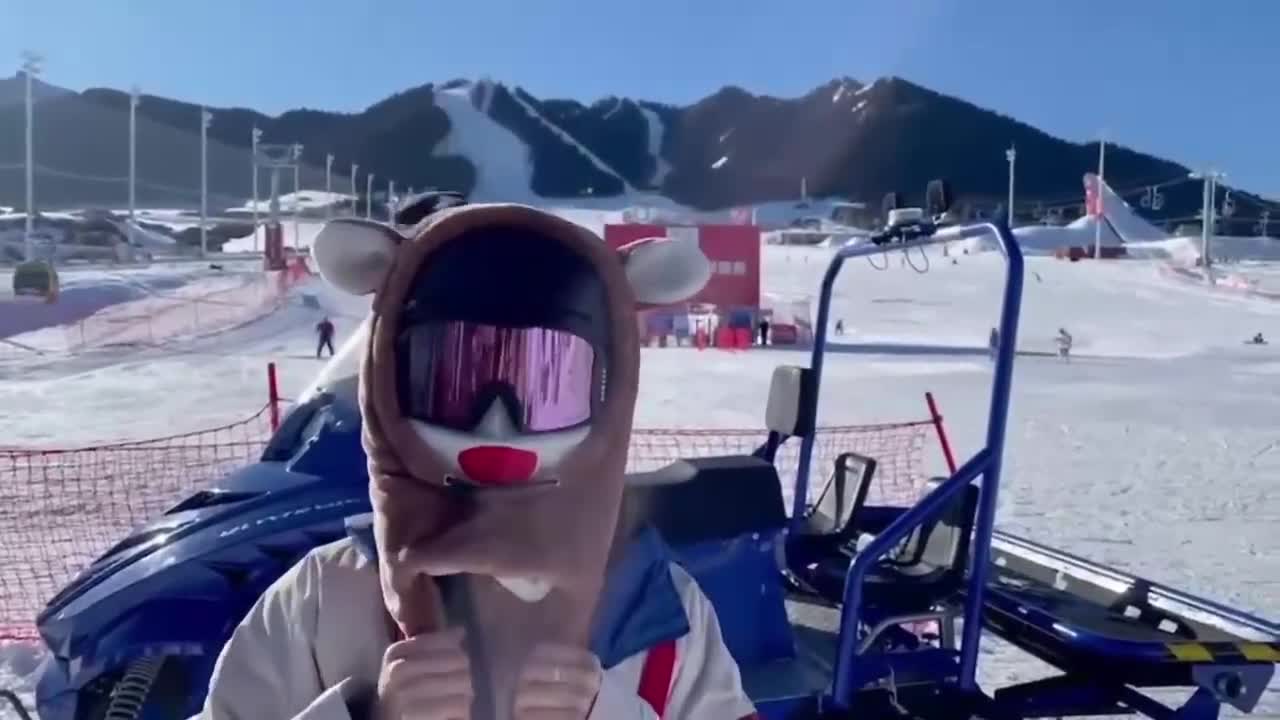 Reindeer Moving Ears Ski Mask Hats, Skiing/ Snowboard Sports Balaclava For Kids, Helmet Cover Hood, Halloween/ Christmas /Birthday Gift video poster