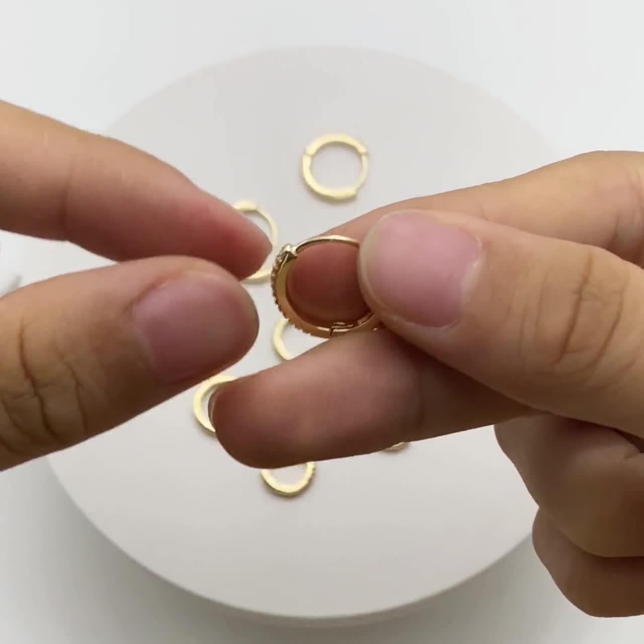 Heart w/Half CZ Heart Clicker Hoop | Piinkparlor