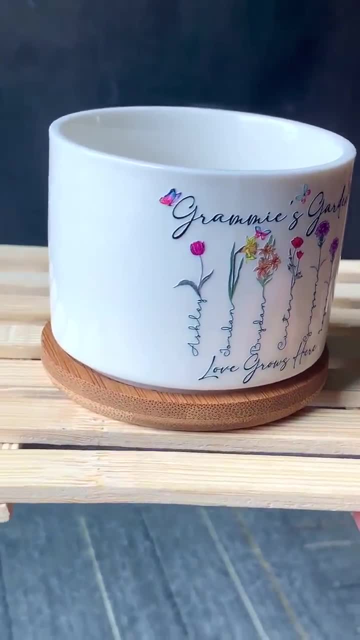 Mother's Day 2023 - Personalized Mom's Garden Flowers Plant Pot, Custom  Mom's Garden Flower Pot, Grandma Nana Mimi Nini Grandkids Name Succulent  Pot 29957