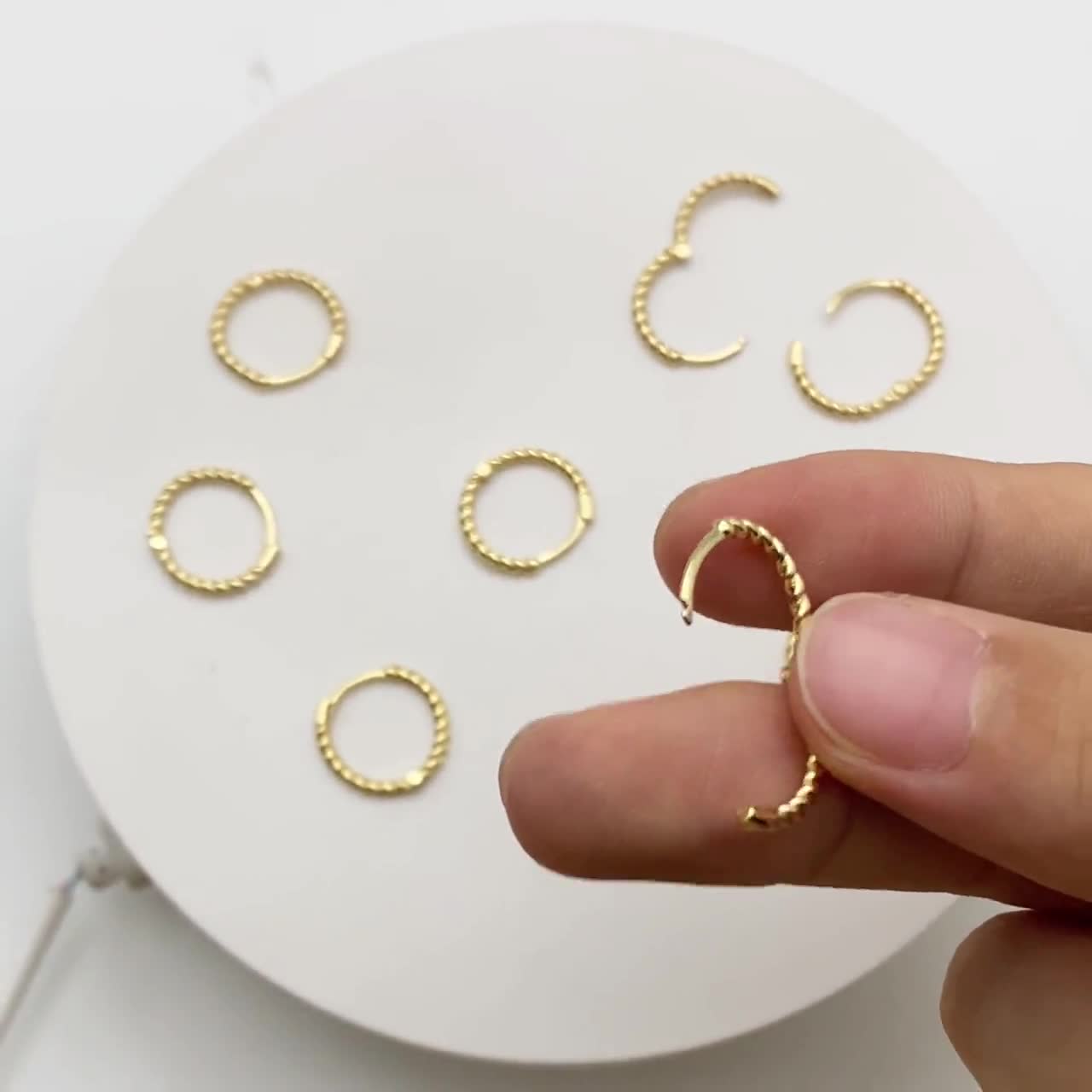 10pcs Gold/ Silver Minimalist Hoop Earrings 11/ 13/ 15mm