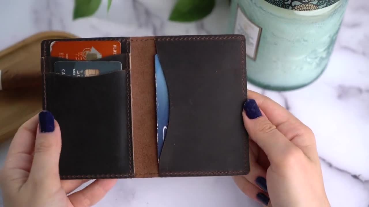 Minimalist Leather Wallet, Pop Up Credit Card Wallet, Leather Wallet, Slim  Leather Wallet, Unisex Wallet