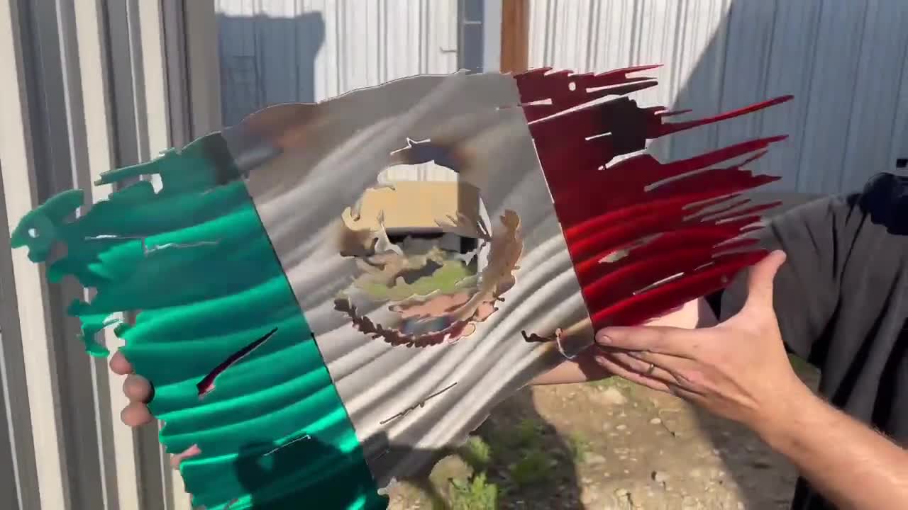 The Flag of Mexico - Corrugated Metal Sign - Old Wood Signs