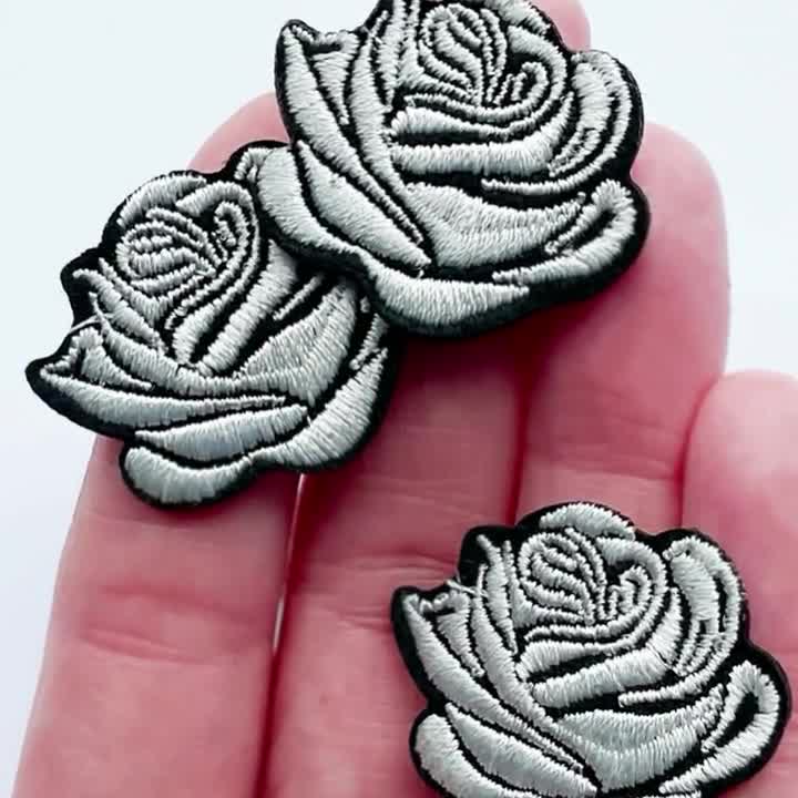 Toppa Ricamata Rosa - Applicazione A Ferro O Cucitura, 7x8.8cm, Per Jeans, Borse E Cappelli - Foto 11