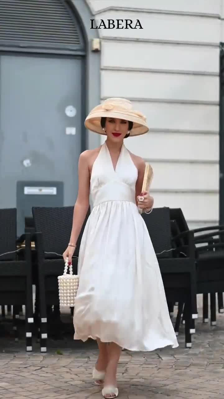 halter dress for big bust Damsel Reverse Halter Maxi Dress Baby Blue main image 0
