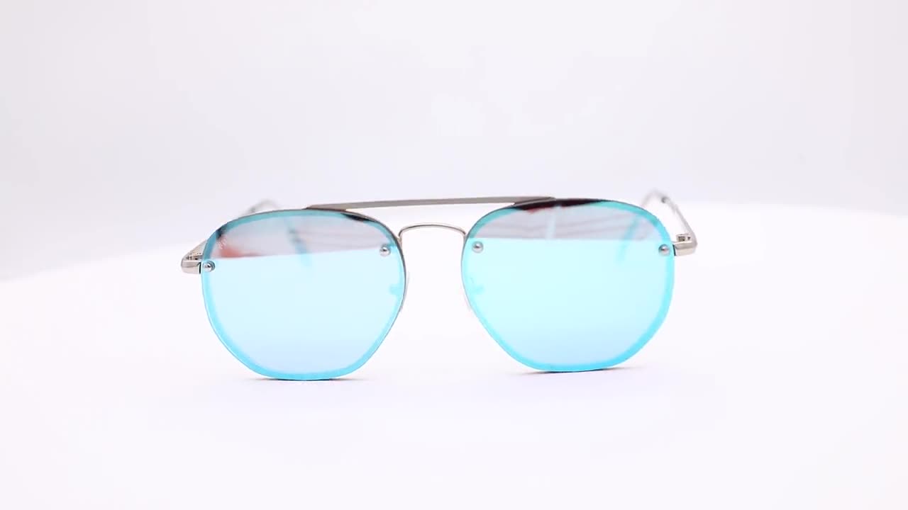 Purpyle 3645m-4a Aviator Mirrored Sunglasses Silver Metal 