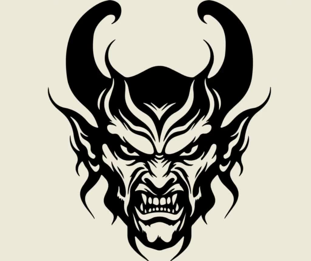 最高級 SVG Face Devil Bundle, Devil Png, Face Devil Dxf, Face Devil 小物