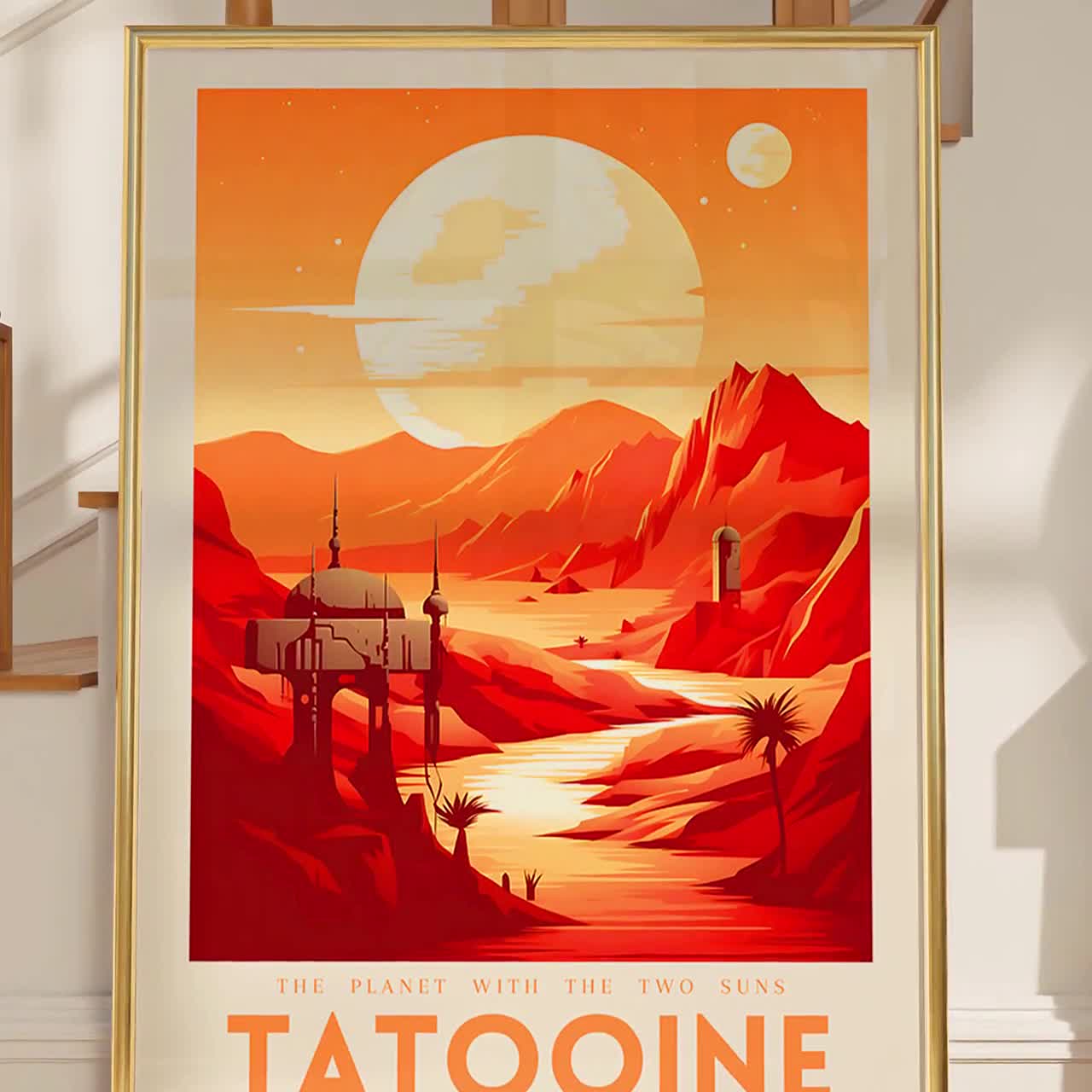 Star Wars Planet Tatooine Travel Poster - Vintage Print Perfect as