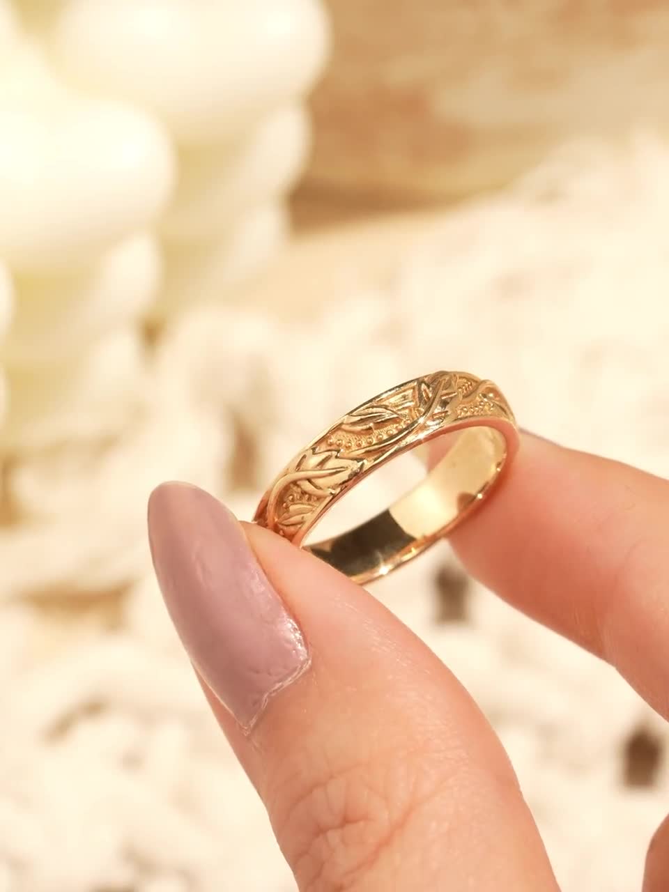 2pcs Couple Rings Set Natural Inspired Ring Diamond Wedding Ring