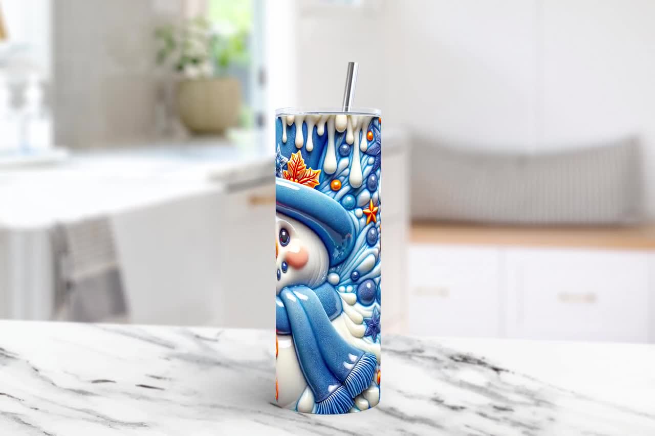 3Dスノーマンクリスマスタンブラーラップ、膨らんだクリスマス