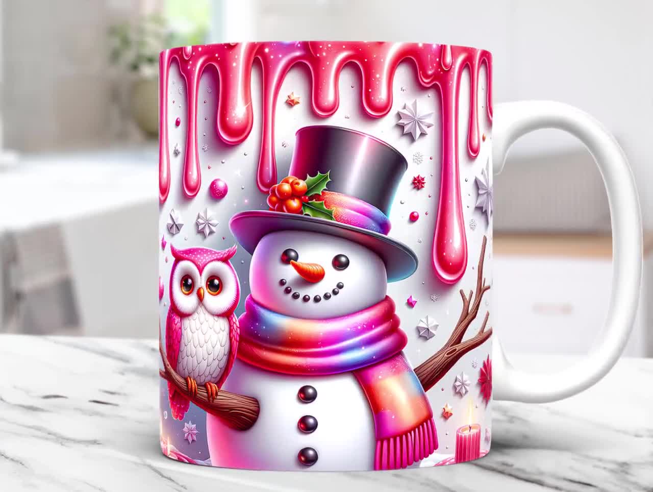 Starry Eyed Owl Graphic Wrap for Sublimation Mugs 11oz/15oz