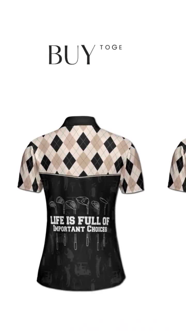 Custom Argyle Golf Life is Full of Important Choices Women's Polo