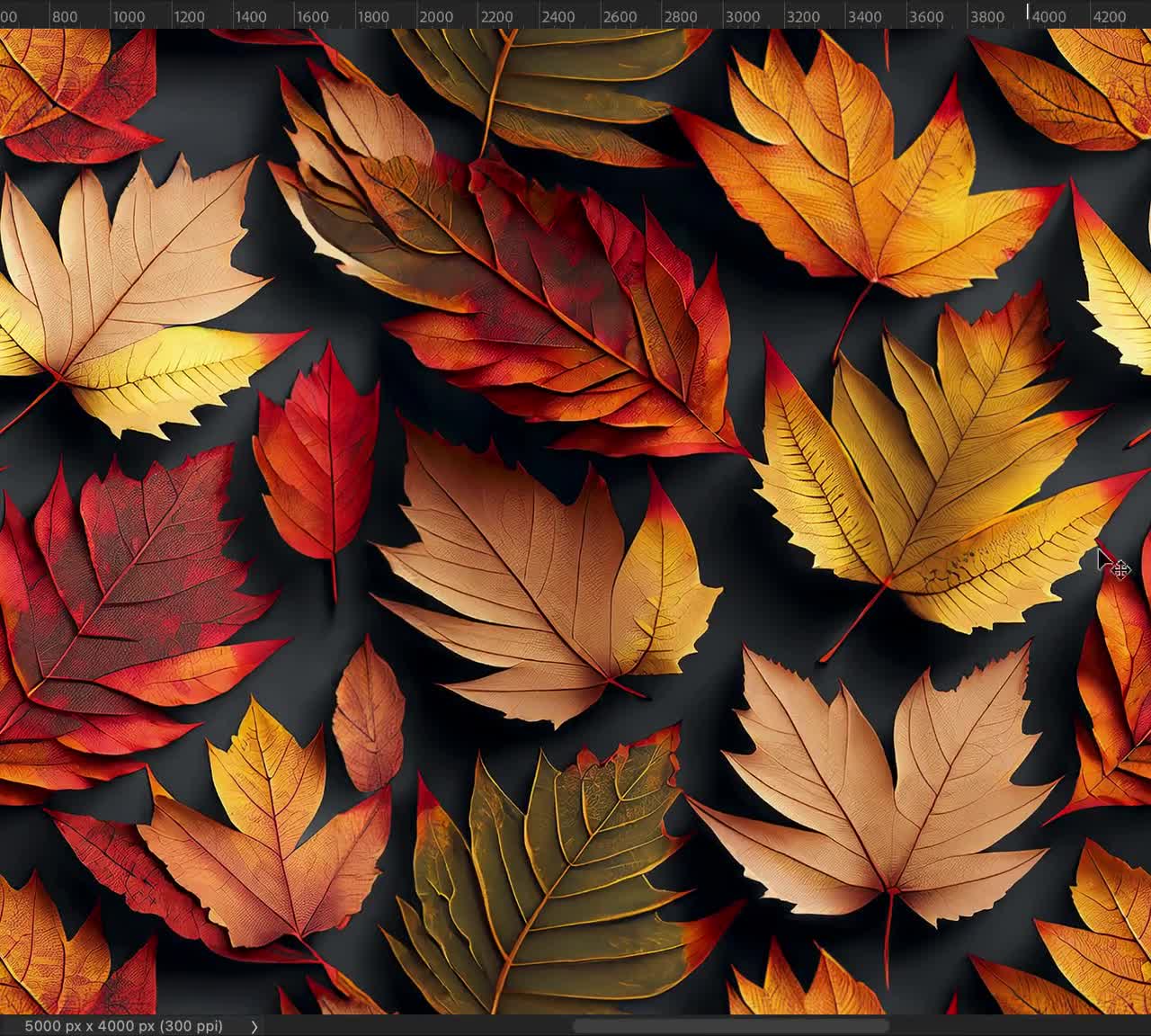 めーぷる 3D Fall Leaves Seamless Digital Paper Background - Realistic