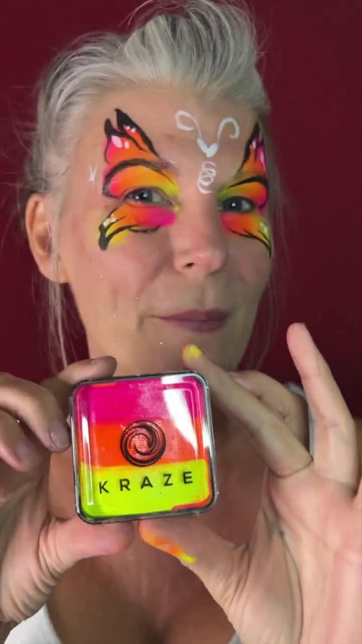 Kraze FX Square - Lime Green Face Paint (25 gm) - Hypoallergenic,  Non-Toxic, Water Activated Professional Face & Body Painting Makeup  Supplies for