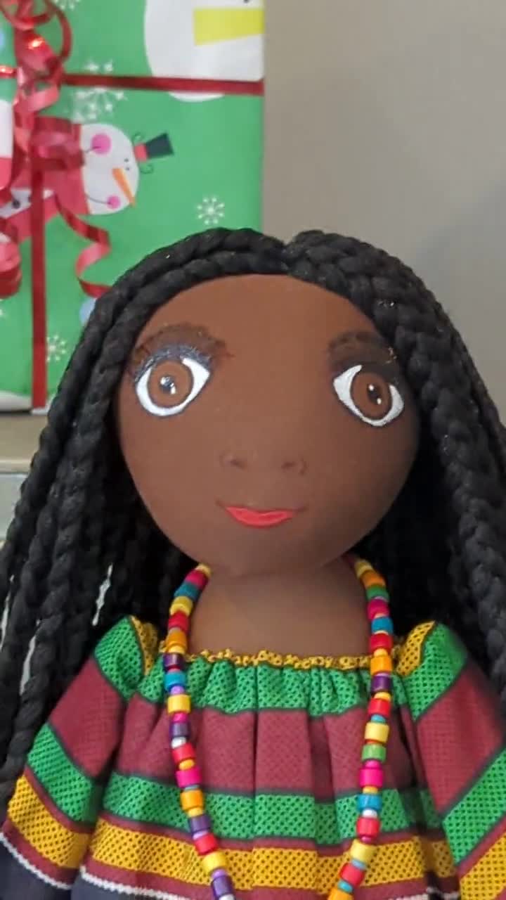 Muñeca africana, Muñeca inspirada en África, Princesa de trenzas negras,  Muñeca afroamericana, Muñeca de arte interior, Textil, Muñeca  coleccionable, Muñeca de tela