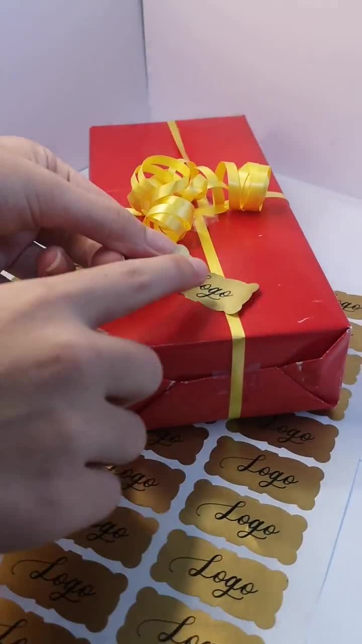 Etiquetas adhesivas personalizadas, sellos de sobre de color dorado y pegatinas para ocasiones especiales, regalos de boda, etc. video poster