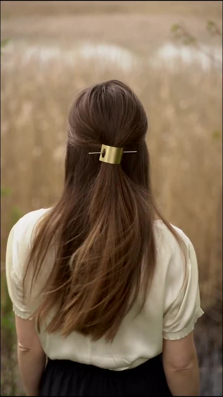 Ponytail Cuff Golden Hair Cuff Hair Holder Statement Jewelry Hair