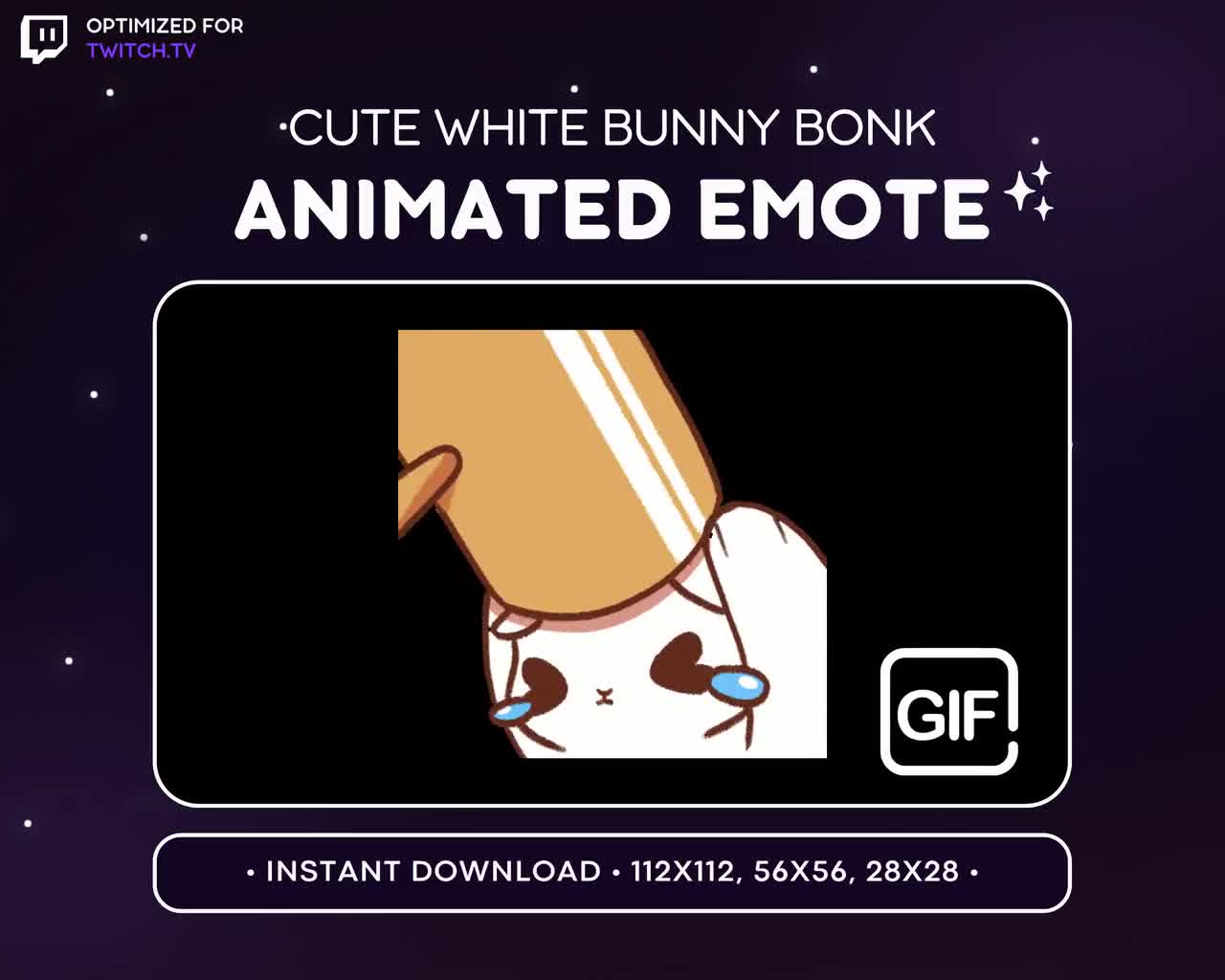 Buy ANIMATED White Bunny Bonk Emote - Discord Emoji, Sticker, GIF, Funny,  Ban Hammer, Meme Online in India - Etsy