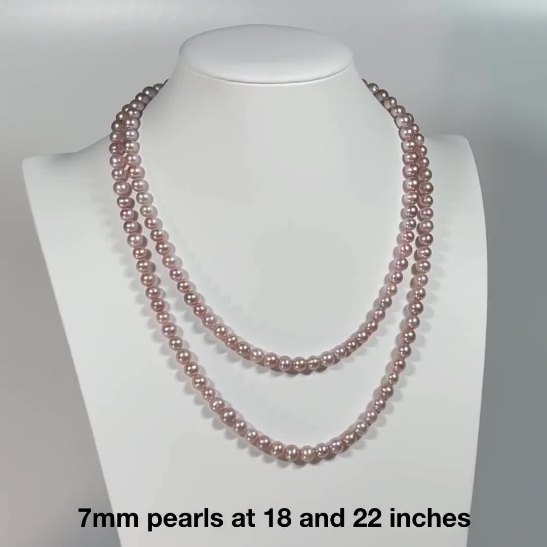 Akoya Pearl Necklace Baby Pearl K18YG [Patent Number] Patent No. 6805455 [ Pearl Slide] Through Necklace 4-5mm/6.5-7mm Mother's Day Gift Wedding Real Pearl  Pearl Y-shaped Necklace – パール優美-Pearlyuumi-