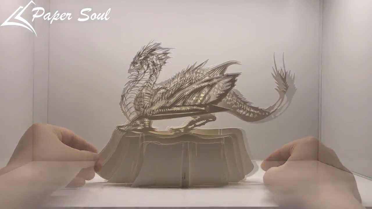 3D paper Dragon template - Paper Soul Craft