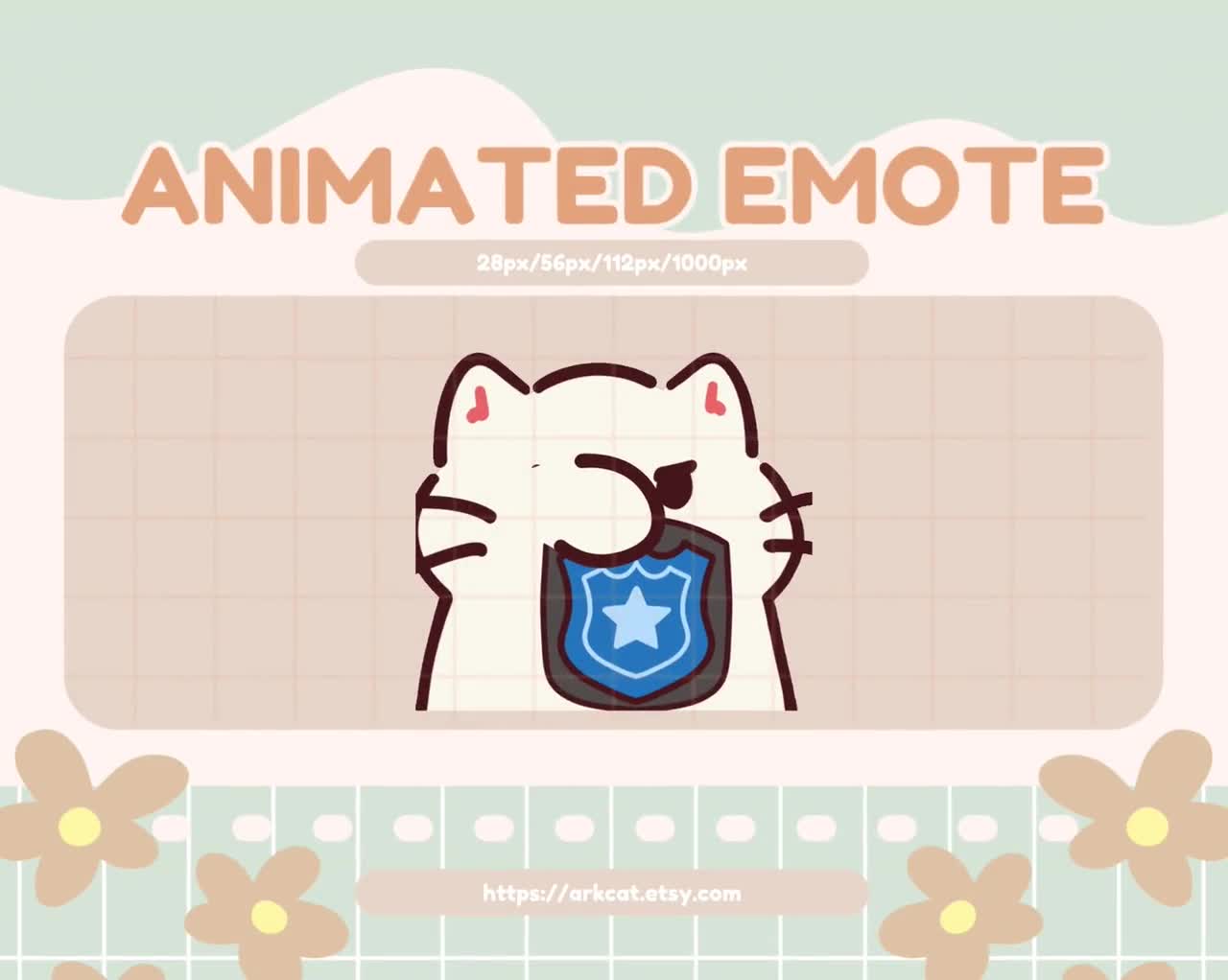 アニメーション警察猫エモート：Twitch、Discord、YouTube GIF