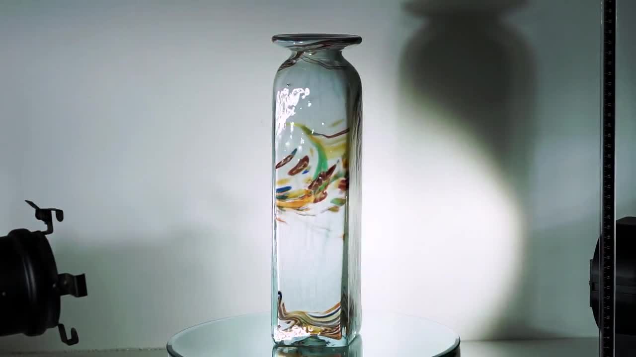 Decorative studio glass vase (H 31 cm / 1.9 popular kg) - Germany 1980-1989