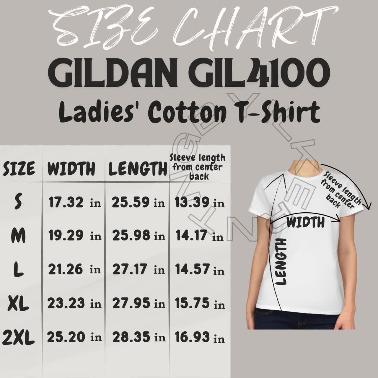 T-shirt Size Chart I Gildan GIL4100 Size Chart | Size Chart | Tee