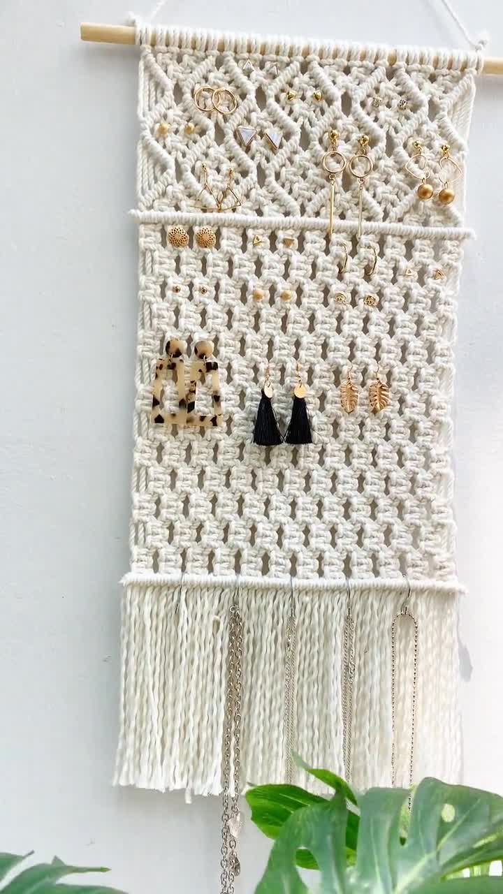 From empty to ear-resistible! Our Macrame Earring Holders are the perfect  way to organize your collection. Swipe to see the magic happen 😏🪄✨