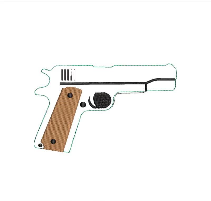 Colt Firearm Designs for Embroidery Machine Instant Download Digital  Embroidering Files Stitch Gun Pistol Weapon Hand Gun 449e 