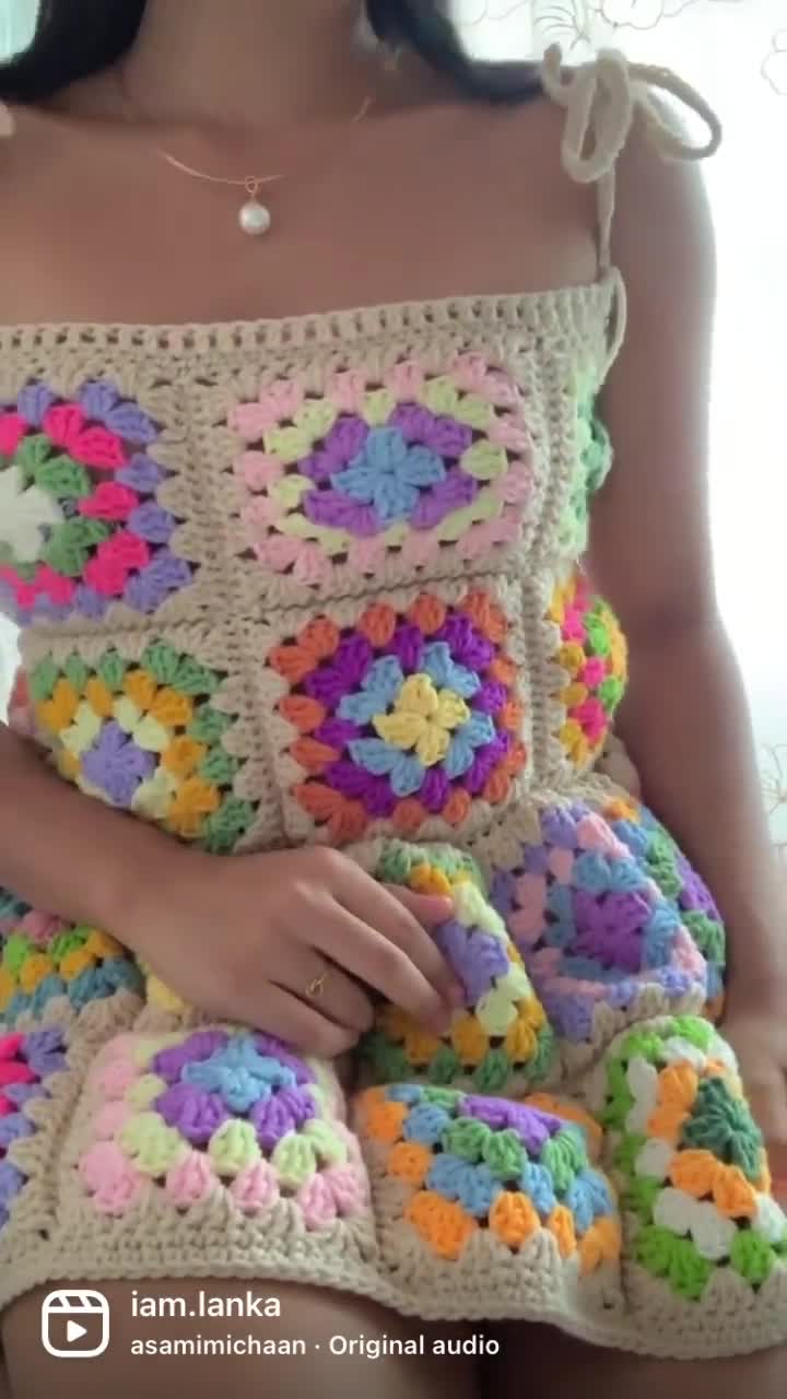 Amelia Peplum Crochet Pattern / Abito quadrato della nonna, top peplo,  uncinetto facile, adatto ai principianti, taglia inclusa -  Italia