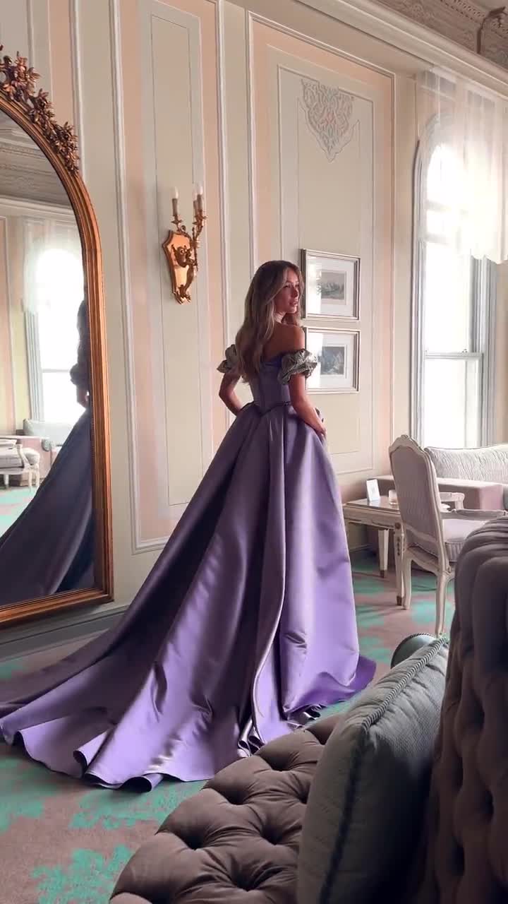 lilac engagement dress Charming Long Lilac Sleeveless Crystals Tulle Prom Dresses main image 0