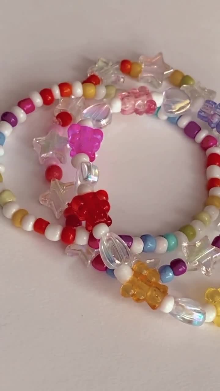 Y2k Fashion Jewelry Pastel Goth Bracelets Kawaii Bracelet Stack Rainbow  Beaded Bracelet One of a Kind Jewelry 