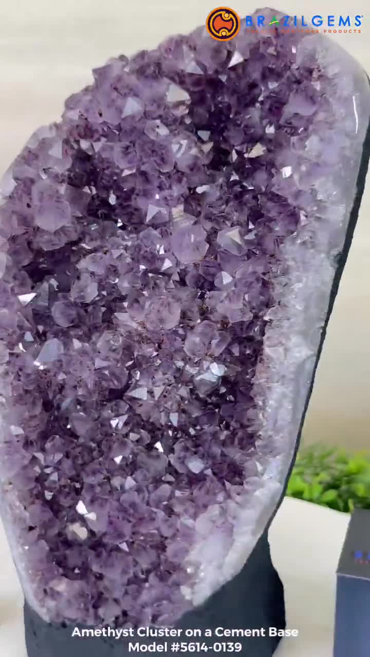 Extra Quality Amethyst Cluster, Cement Base, 12 Lbs & 11.7