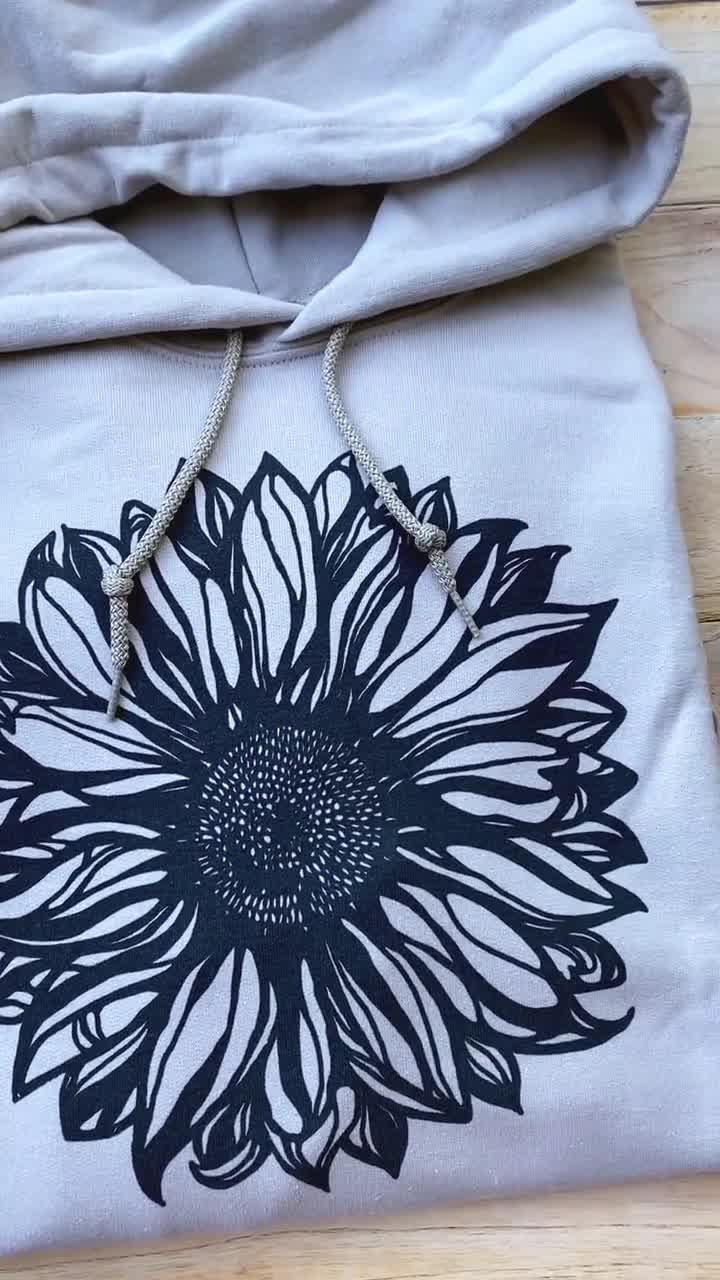 Hippie Etsy Plus Cozy Lady Available Women for Hoodies - Sunflower Clothing Sweatshirt Size Plant