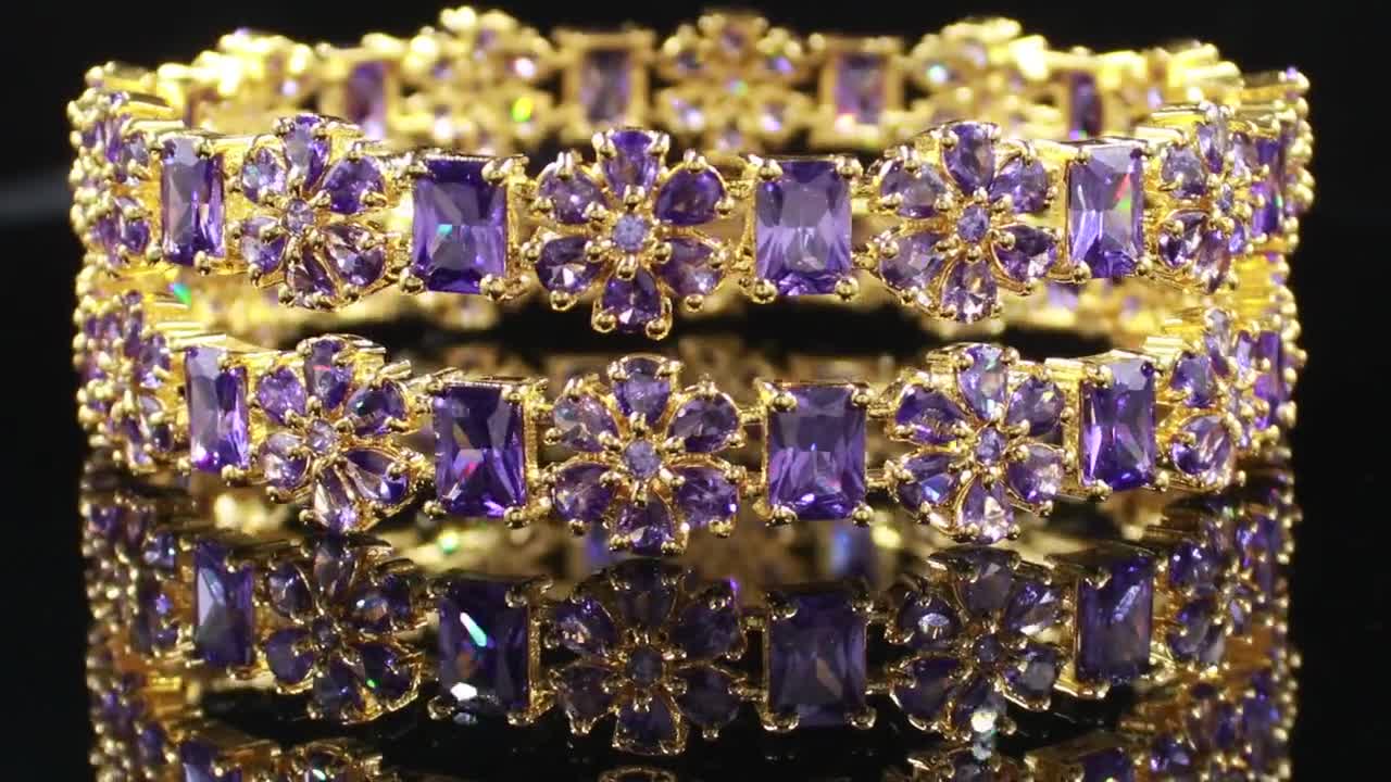 アメジストバングル 22Kゴールドメッキ : インドのブライダル
