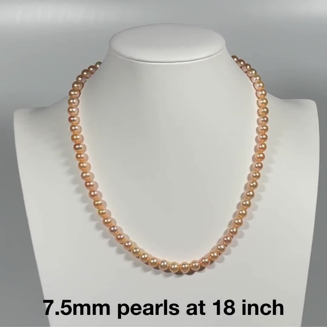 AAAA 16-22 Inch Japanese Akoya Pearl Necklace 6-8mm White Akoya