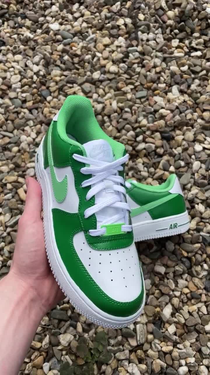 Nike Air Force 1 Green Apple Custom -  UK