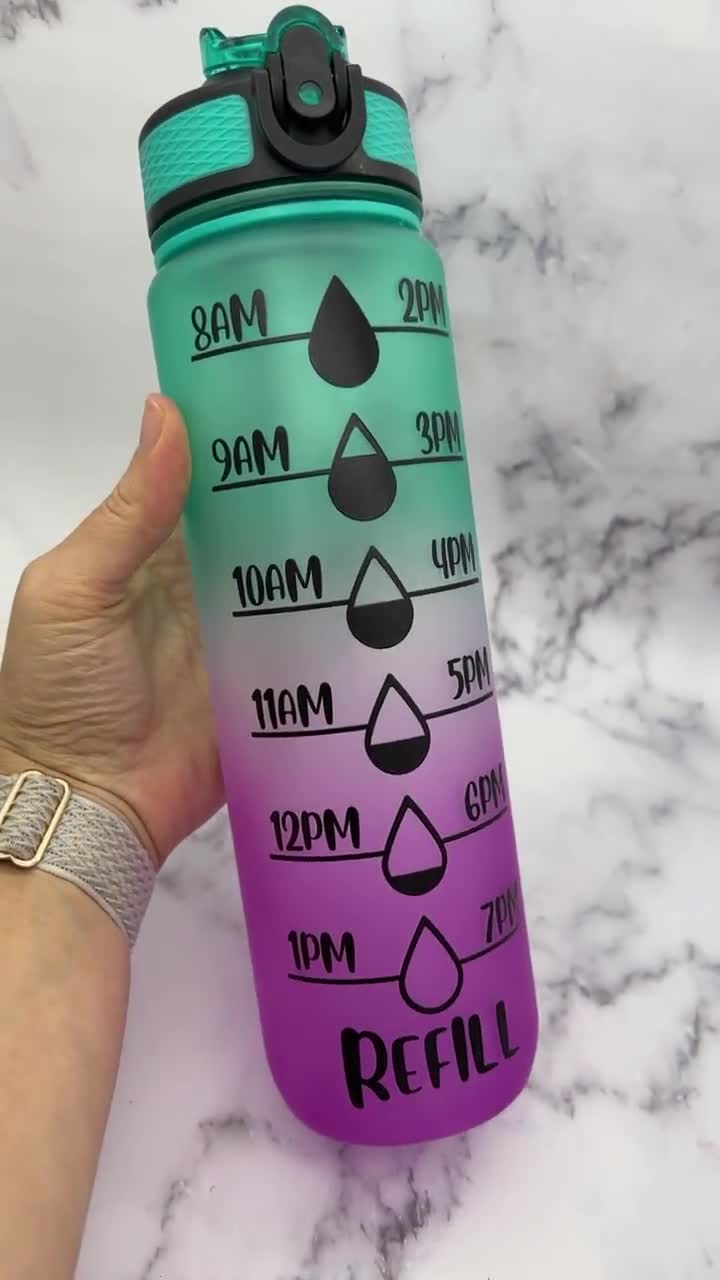 Custom Water Bottle Water Bottle Tracker Water Bottle With Hourly Time  Tracker Personalized Water Bottle With Straw Monogram Gifts -  UK