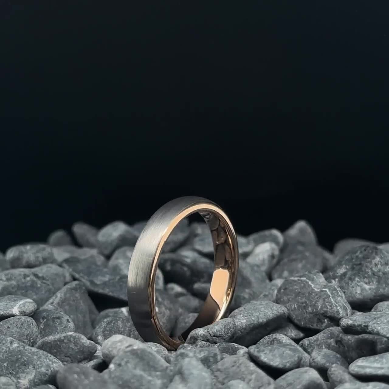 Rose Gold Tungsten Ring - Classic Dome Style Solid Mens Wedding Band - 8mm selling Brushed Polish - Satin Finish - Comfort Fit - Braverman