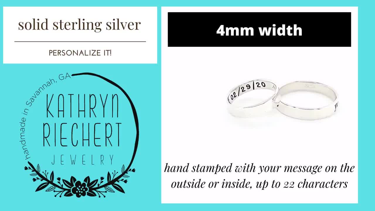 Heart Rhythm Personalized Sterling Silver Wedding Ring Pair